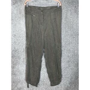 Soft Surroundings Drawstring Hem Cargo Pocket Pants‎ Womens Size Medium Green